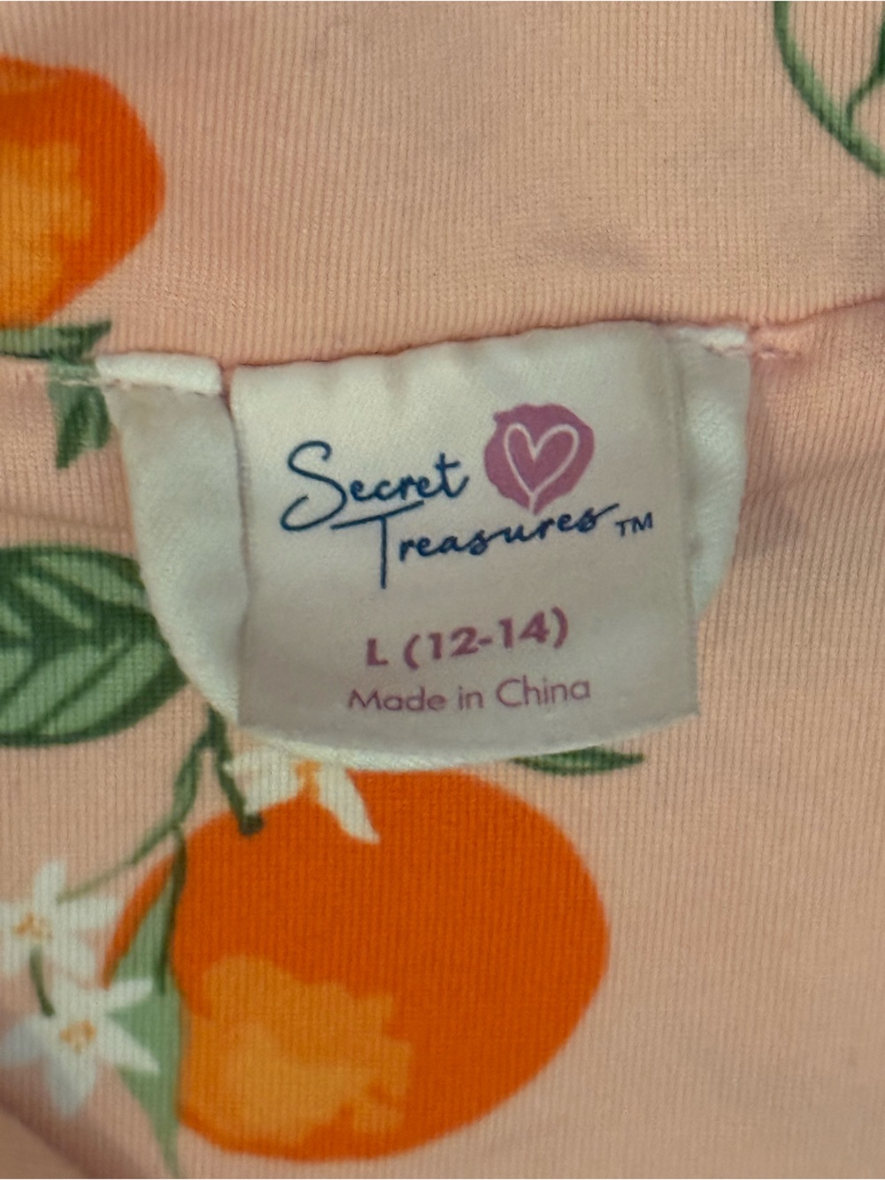 Women’s Secret Treasures Peach-Print Pink Pajama Set size large - Picture 3 of 7